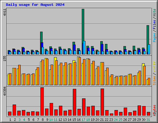 Daily usage for August 2024