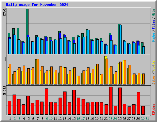 Daily usage for November 2024