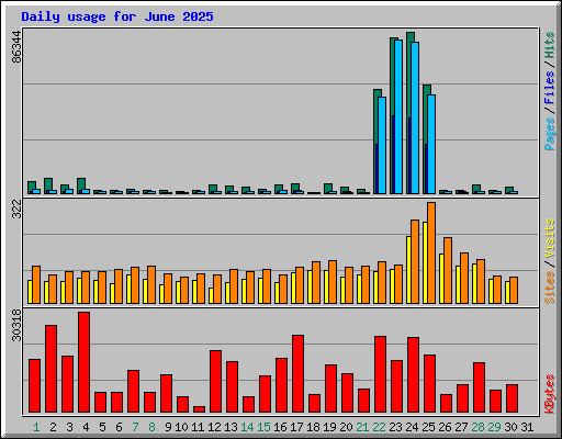 Daily usage for June 2025