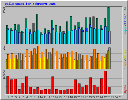 Daily usage for February 2026