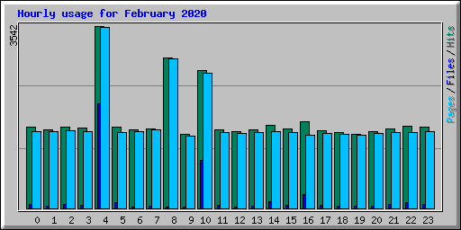 Hourly usage for February 2020