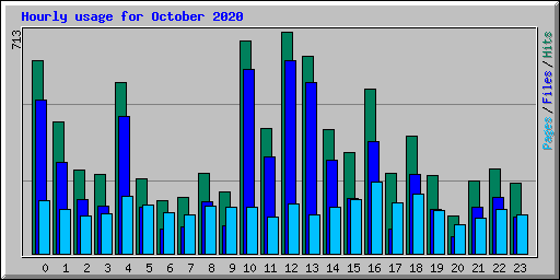 Hourly usage for October 2020