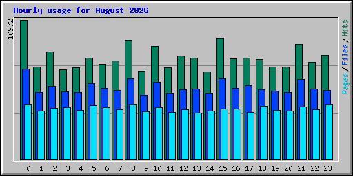 Hourly usage for August 2026